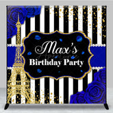 Aperturee Aperturee Glitter Blue Elegant Custom Name Birthday Backdrop